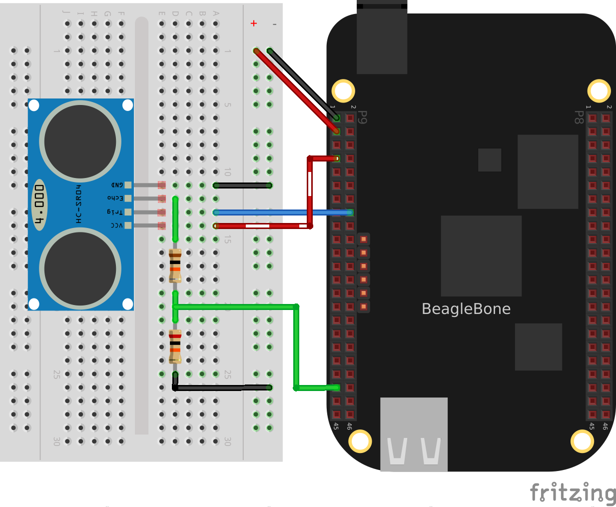 Wiring an HC-SR04 Ultrasonic Sensor