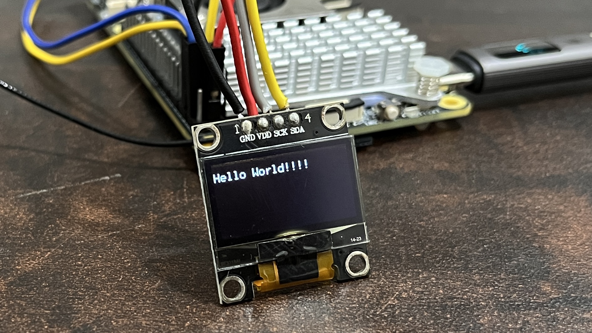 Hello World!!!! on 128x64 OLED